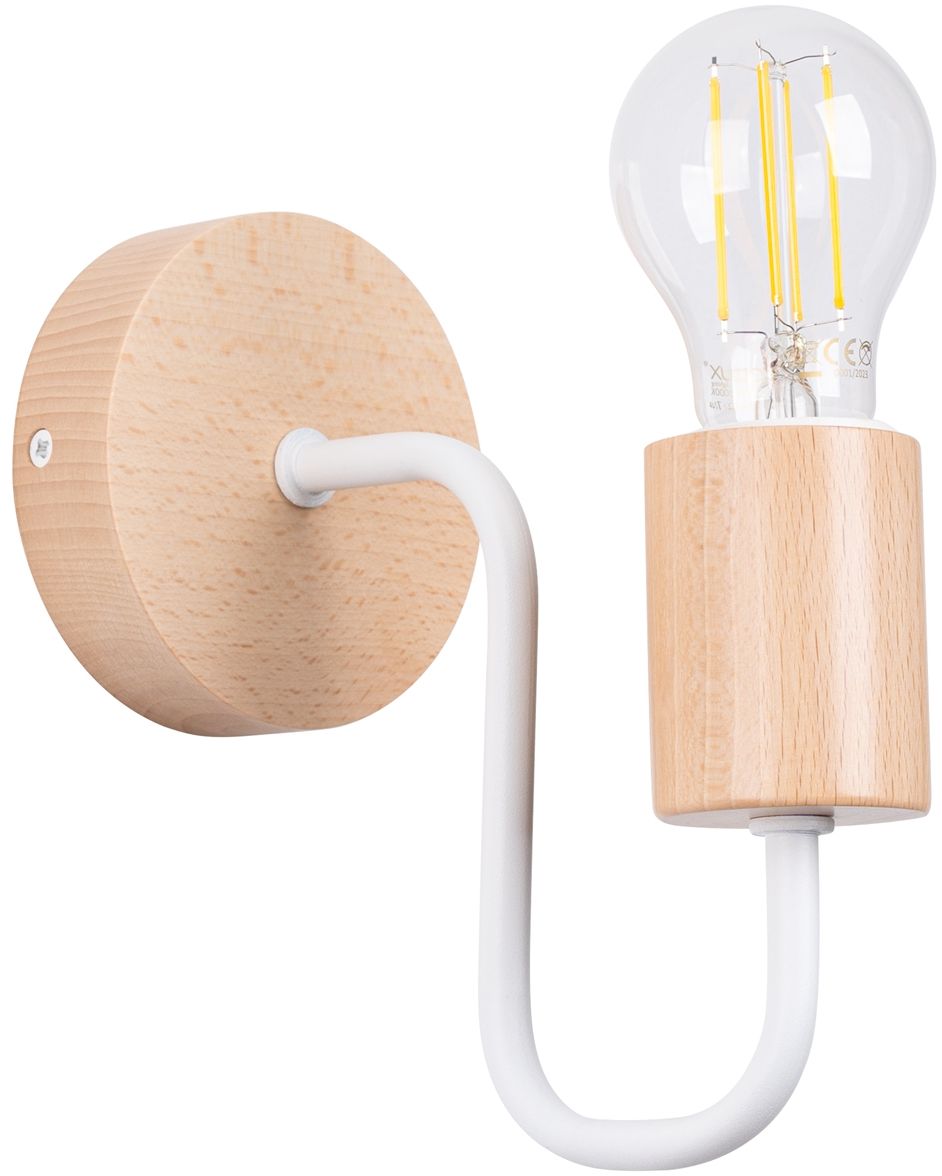 Sollux Lighting Timbo oldalfali lámpa 1x15 W fehér-fa SL.1664