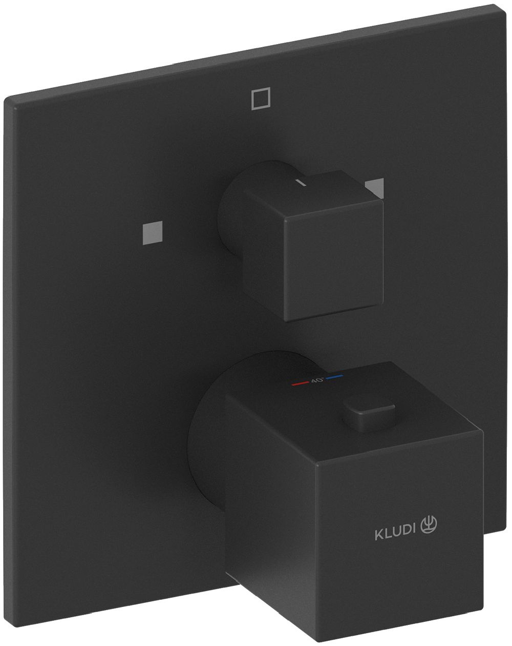 Kludi Decus kád és zuhany csaptelep süllyesztett z termosztáttal fekete 548103975