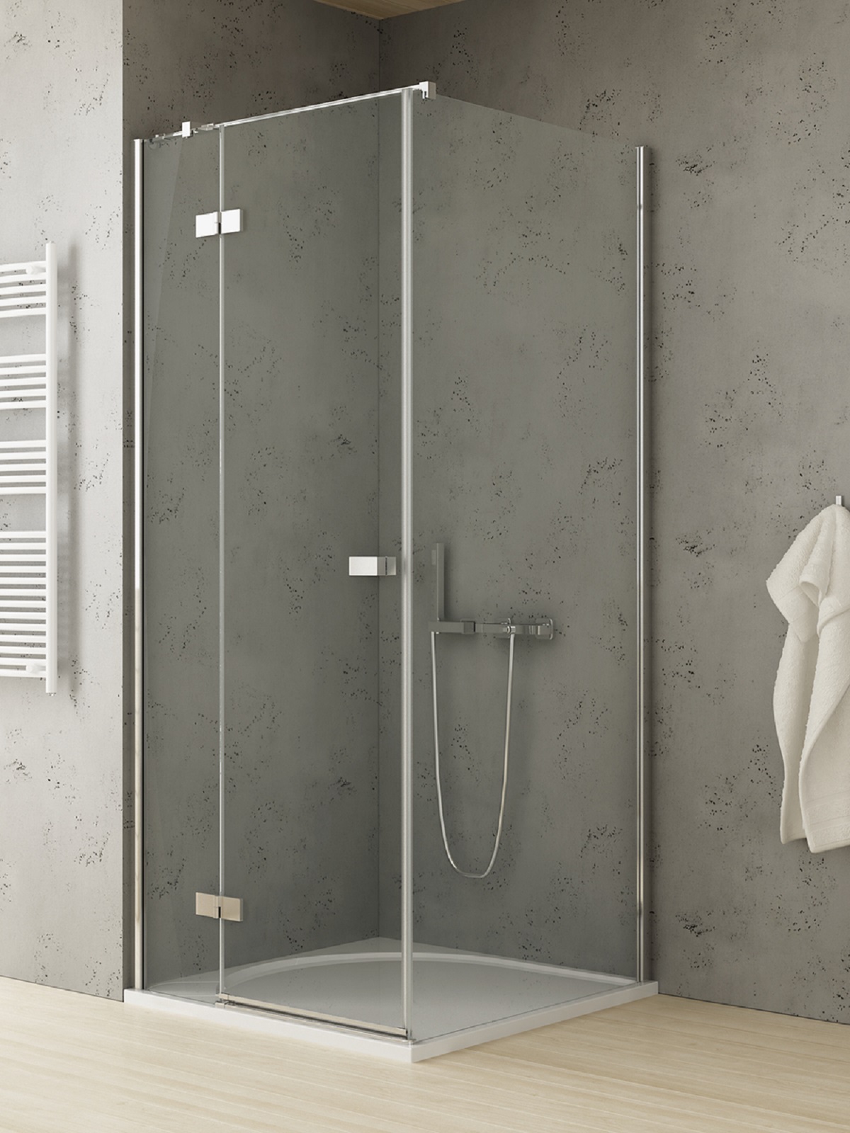 New Trendy Reflexa zuhanykabin 80x70 cm négyszögletes króm fényes/átlátszó üveg EXK-5102