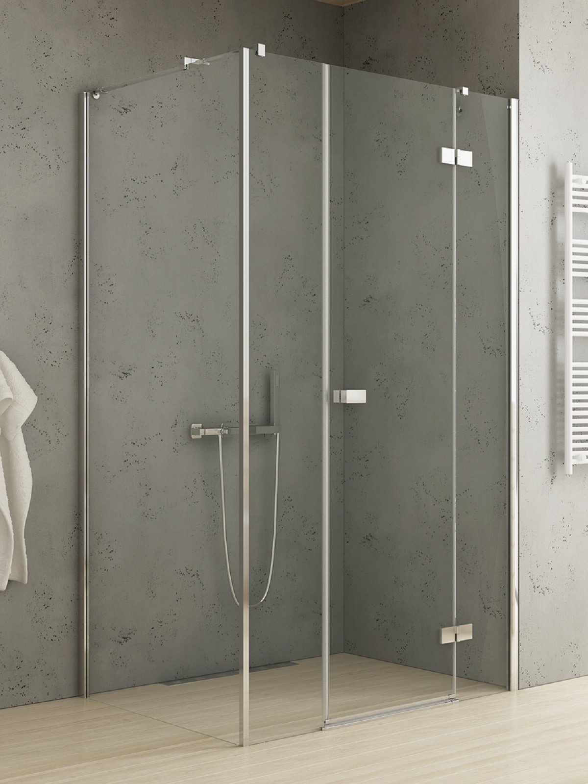 New Trendy Reflexa zuhanykabin 130x80 cm négyszögletes króm fényes/átlátszó üveg EXK-5087