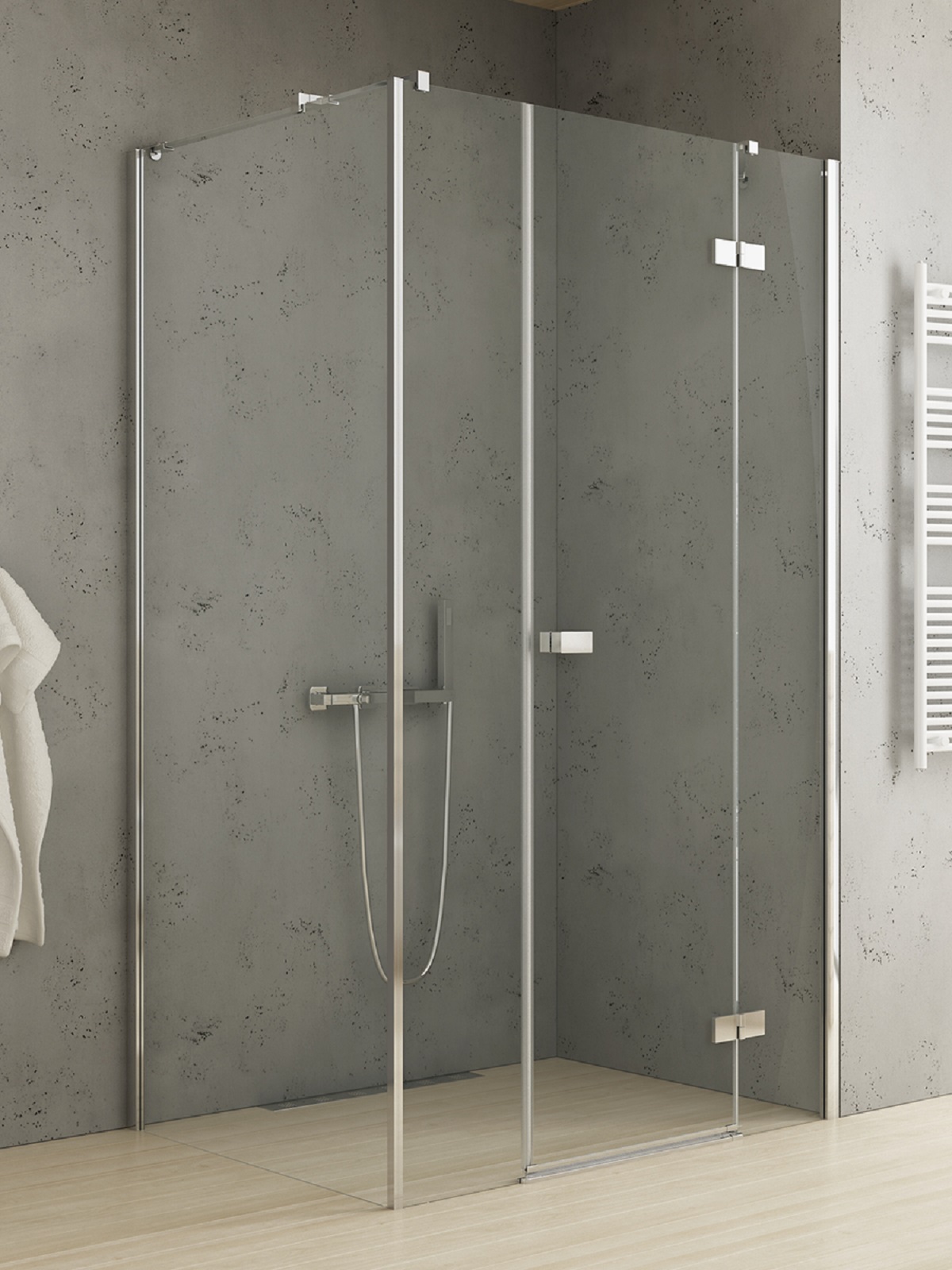 New Trendy Reflexa zuhanykabin 130x100 cm négyszögletes króm fényes/átlátszó üveg EXK-5098