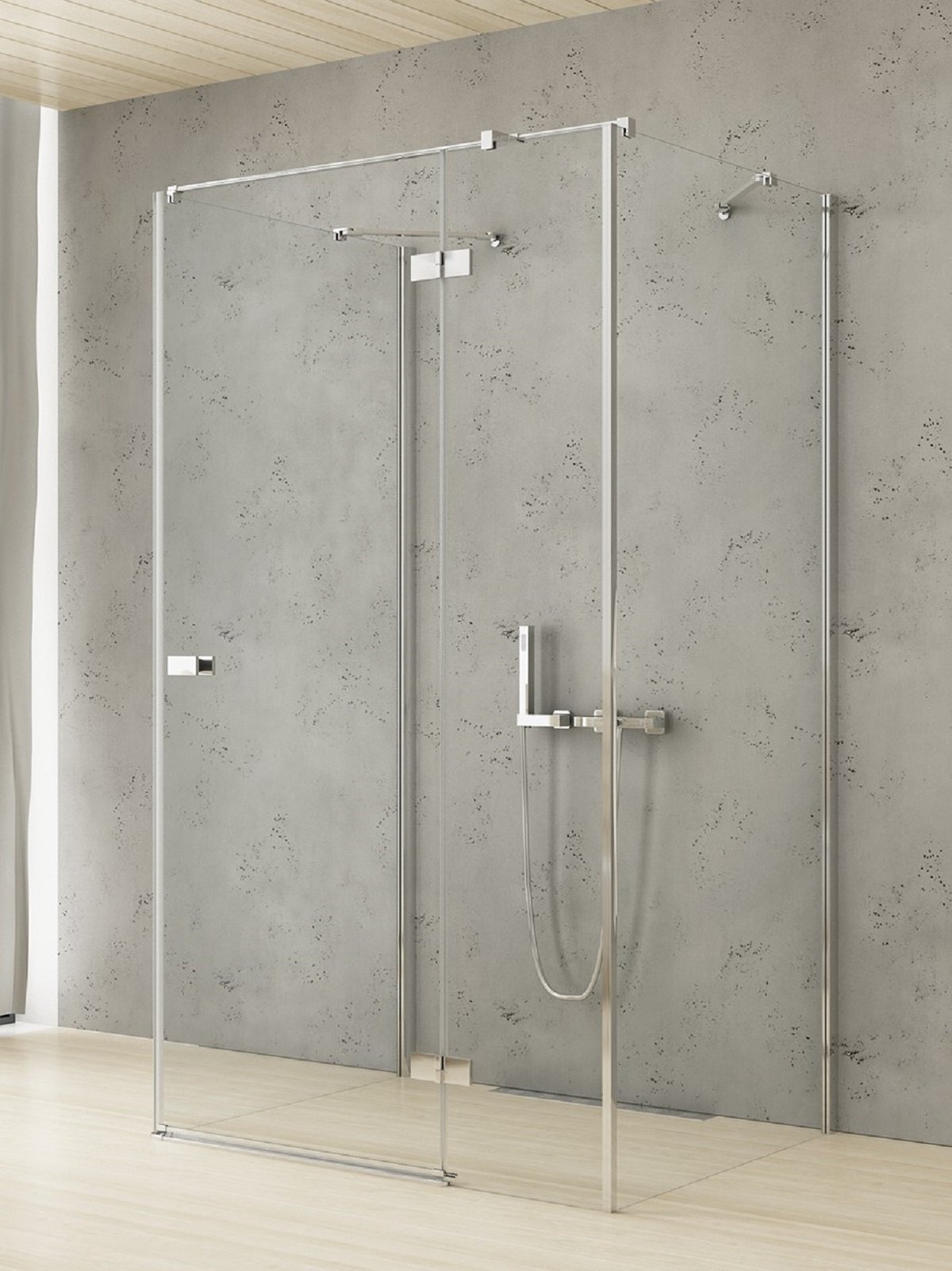 New Trendy Reflexa zuhanykabin 90x80 cm négyszögletes króm fényes/átlátszó üveg EXK-5192