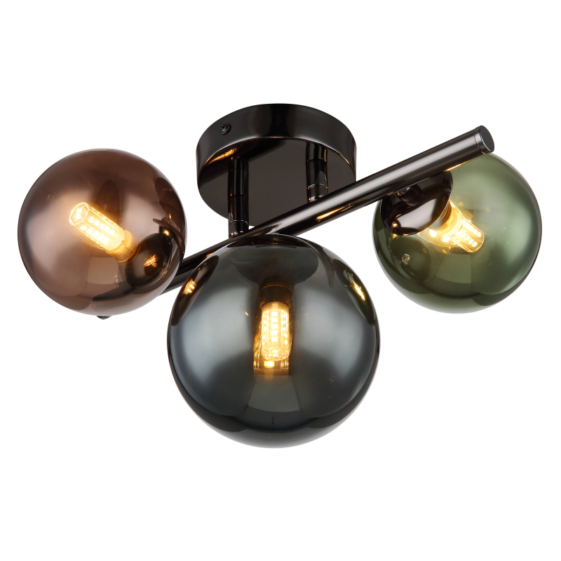 Globo Lighting Riha függőlámpa 3x3.5 W zöld-füst színű -kék-szürke/hamvas 56142-3W