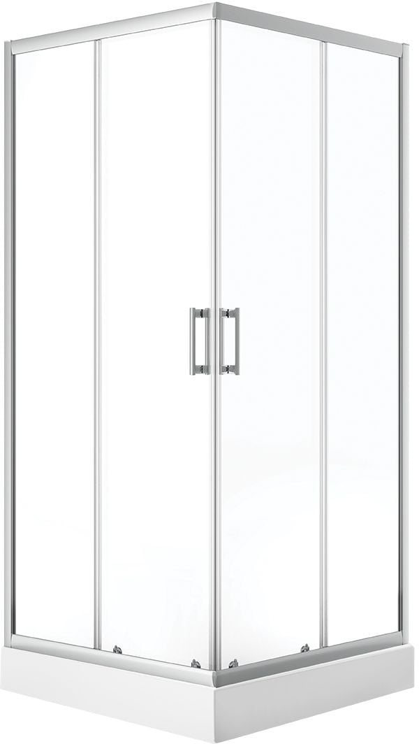 Laveo Bresso zuhanykabin zuhanytállal 90x90 cm négyzet króm fényes/átlátszó üveg JKDD096K