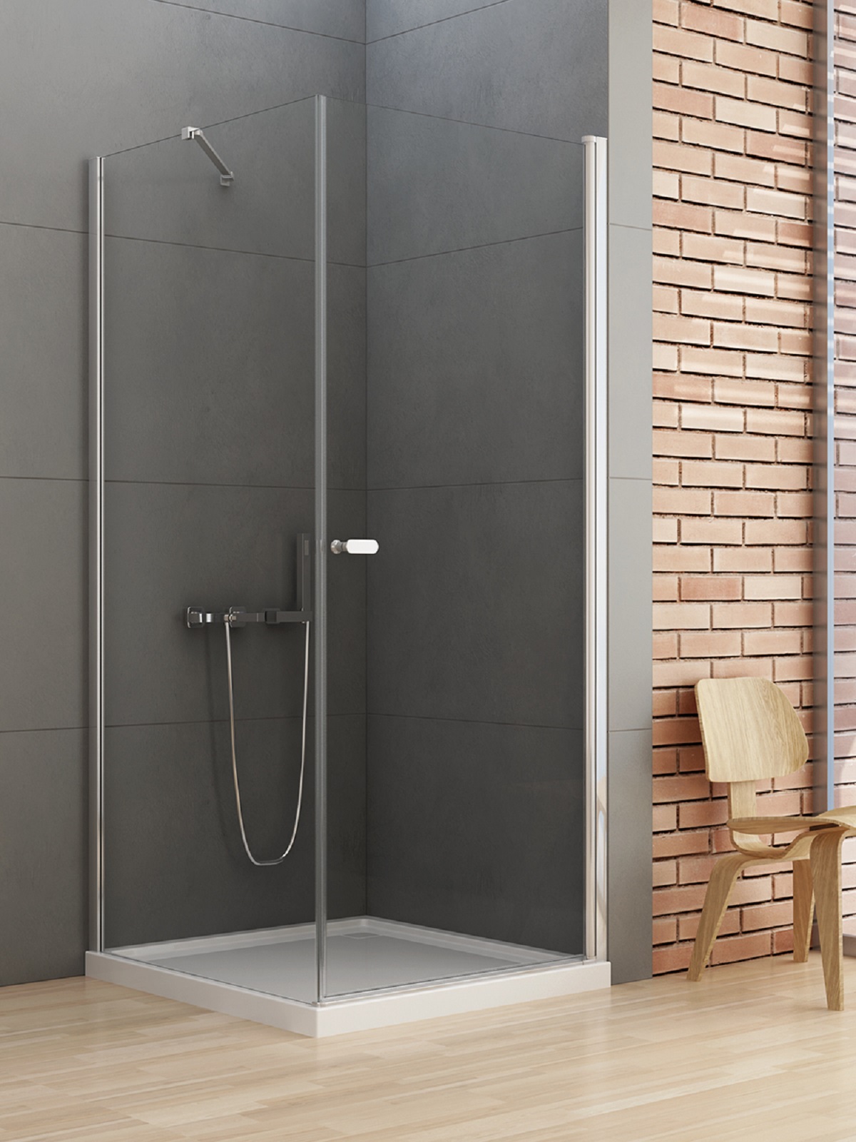 New Trendy New Soleo zuhanykabin 100x70 cm négyszögletes króm fényes/átlátszó üveg D-0139A/D-0089B
