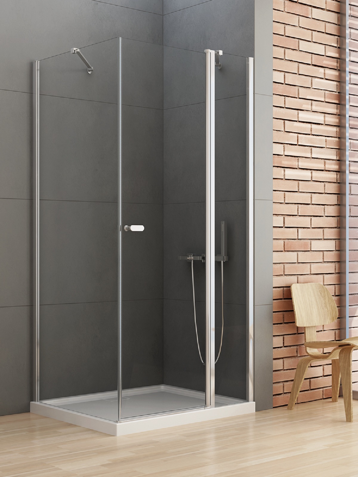 New Trendy New Soleo zuhanykabin 120x80 cm négyszögletes króm fényes/átlátszó üveg K-0403