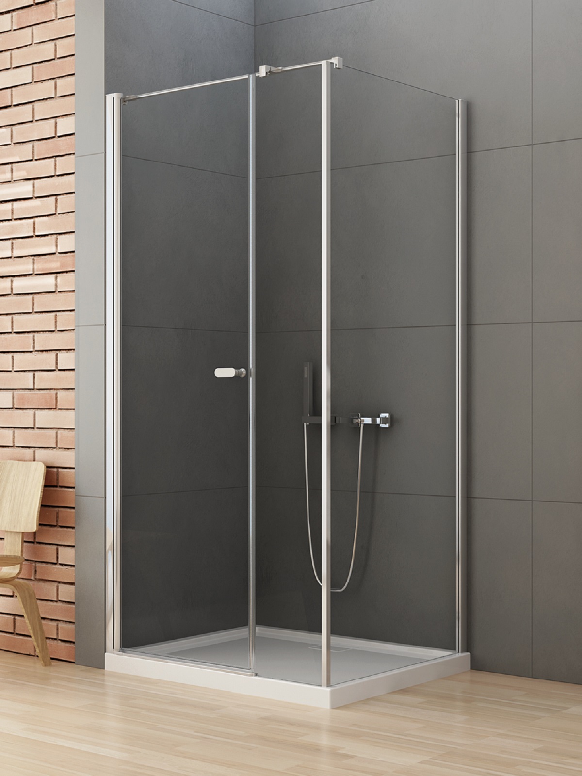 New Trendy New Soleo zuhanykabin 110x90 cm négyszögletes króm fényes/átlátszó üveg K-0362