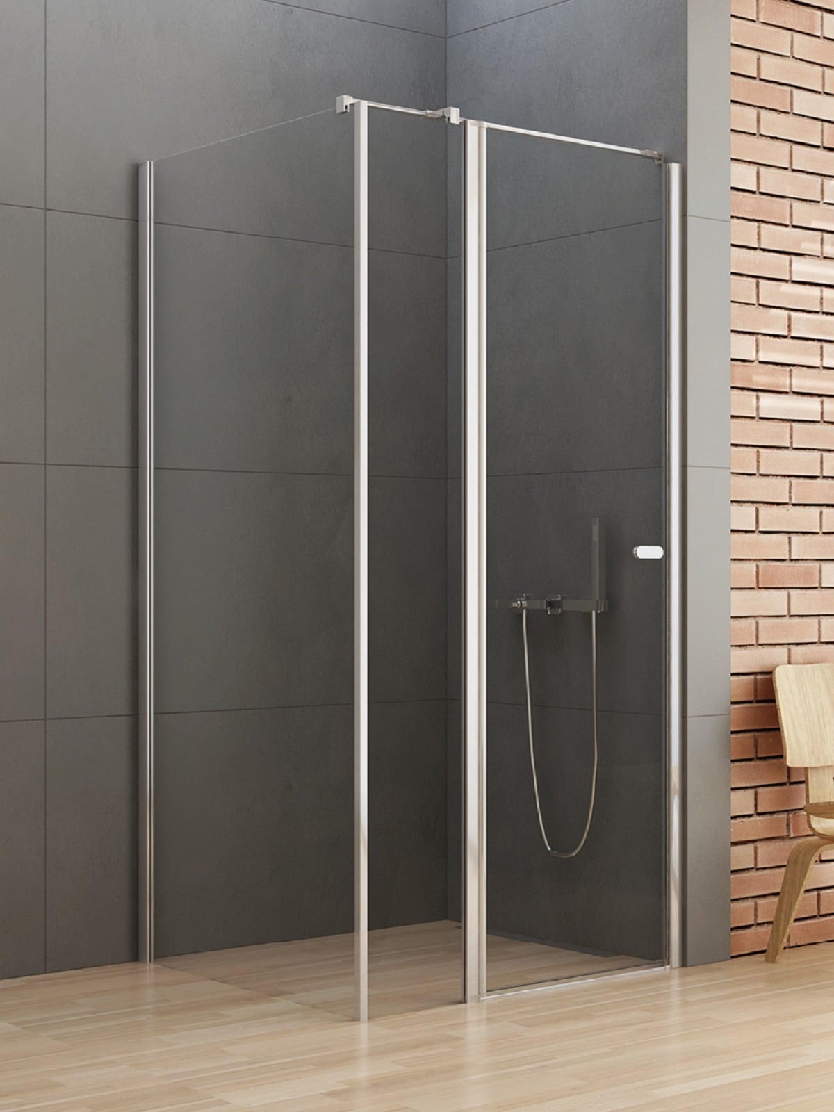 New Trendy New Soleo zuhanykabin 100x90 cm négyszögletes króm fényes/átlátszó üveg K-0723