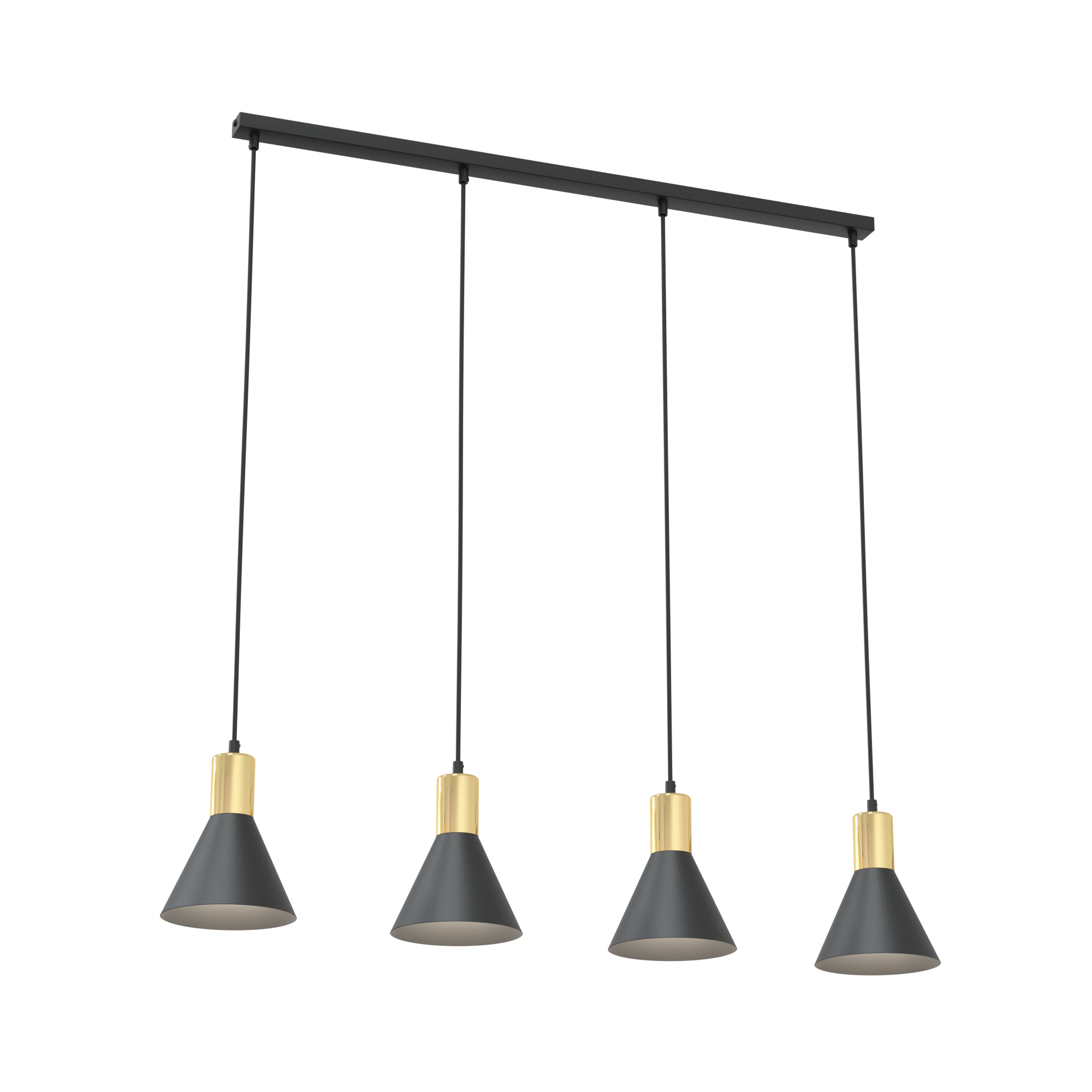 Emibig Rosa függőlámpa 4x10 W fekete-arany 1388/4