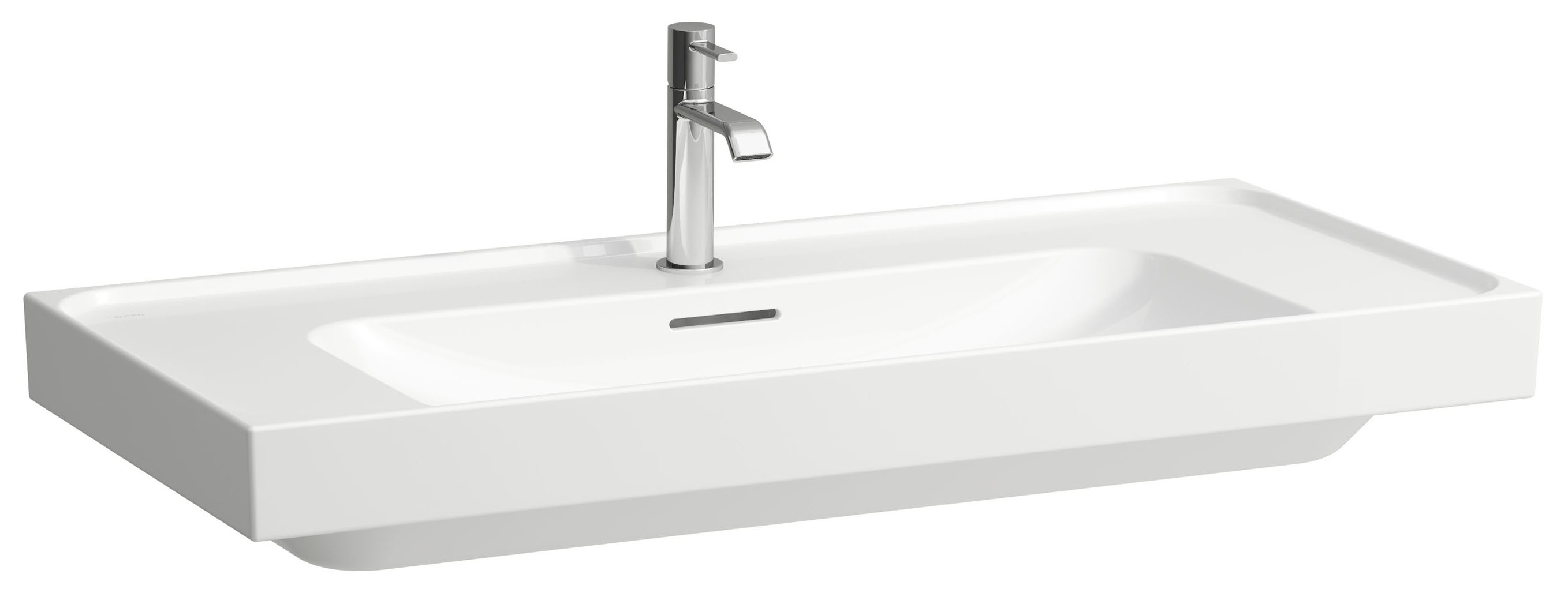 Laufen Meda mosdótál 100x46 cm négyszögletes klasszikus-beépíthető fehér fényes H8101194001041