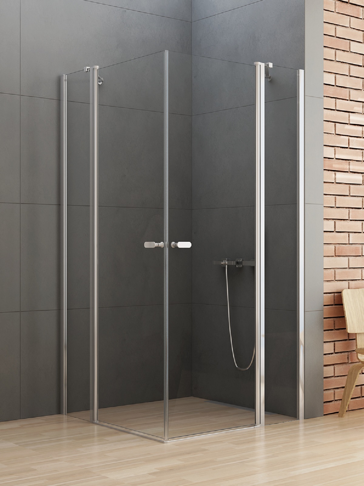 New Trendy New Soleo zuhanykabin 120x90 cm négyszögletes króm fényes/átlátszó üveg K-0408