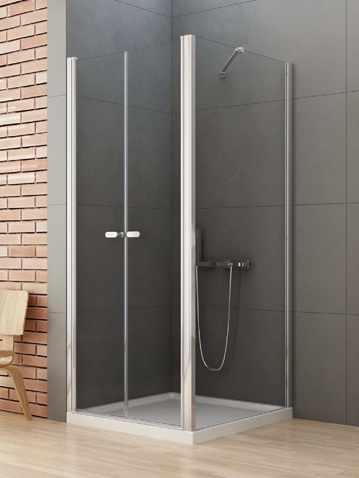 New Trendy New Soleo zuhanykabin 70x70 cm négyzet króm fényes/átlátszó üveg D-0143A/D-0090B