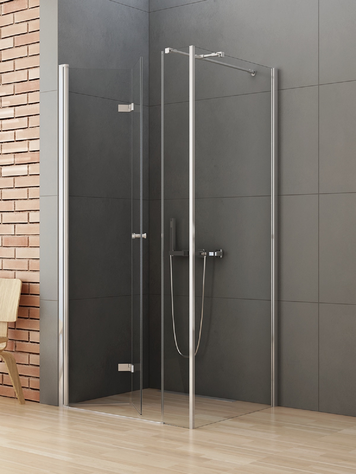 New Trendy New Soleo zuhanykabin 100x100 cm négyzet króm fényes/átlátszó üveg K-0380