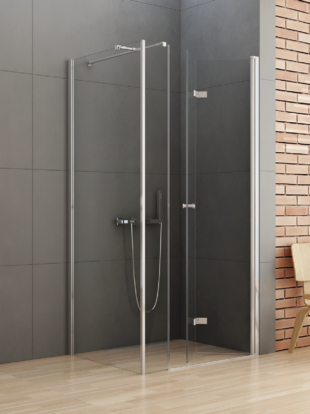 New Trendy New Soleo zuhanykabin 110x100 cm négyszögletes króm fényes/átlátszó üveg K-0387