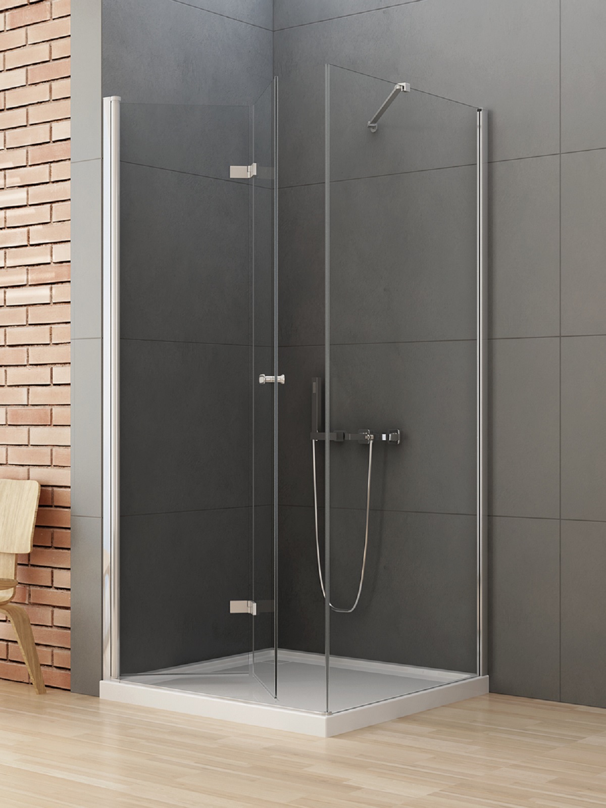 New Trendy New Soleo zuhanykabin 120x80 cm négyszögletes króm fényes/átlátszó üveg D-0148A/D-0151B