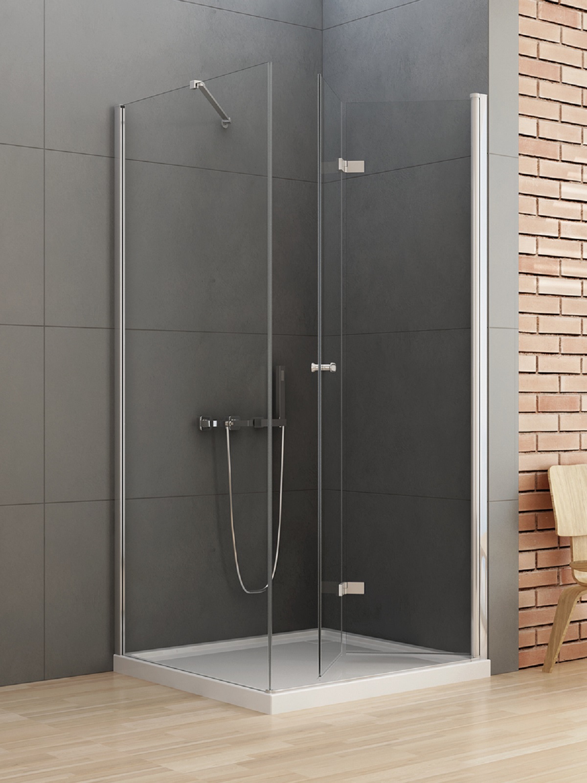 New Trendy New Soleo zuhanykabin 120x80 cm négyszögletes króm fényes/átlátszó üveg D-0152A/D-0151B