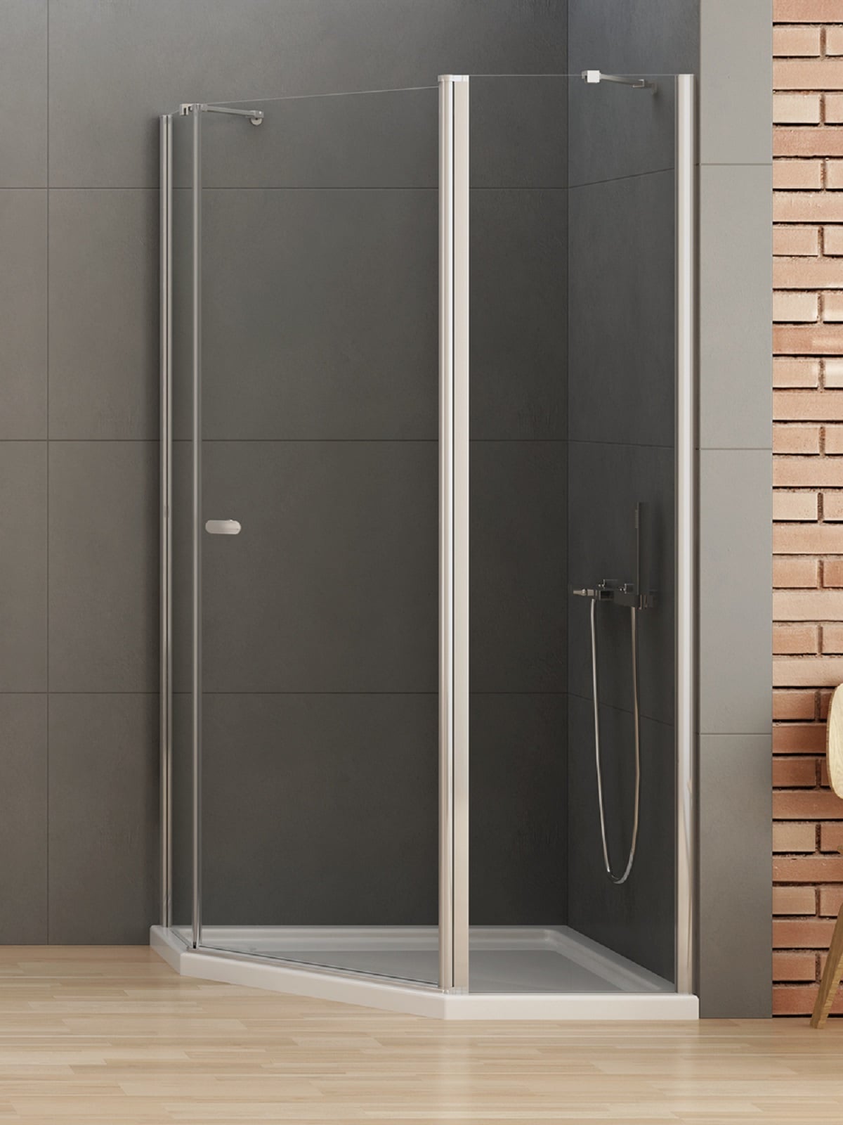 New Trendy New Soleo zuhanykabin 100x80 cm króm fényes/átlátszó üveg K-0608