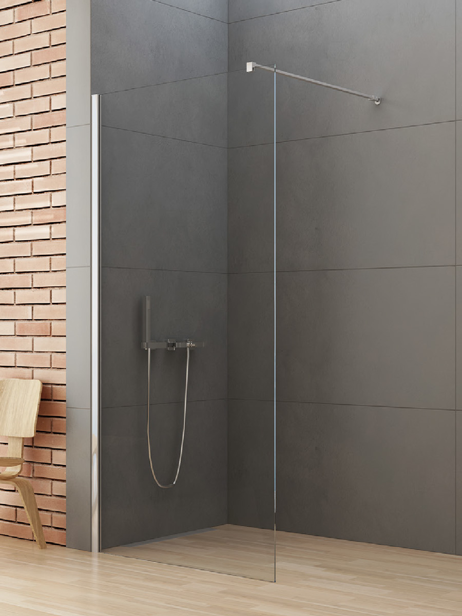 New Trendy New Soleo zuhanykabin fal walk-in 100 cm króm fényes/átlátszó üveg K-0460-WP
