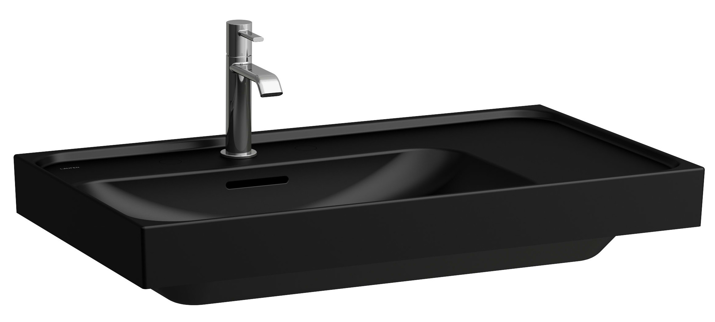Laufen Meda mosdótál 80x46 cm négyszögletes klasszikus-beépíthető fekete matt H8171167161041