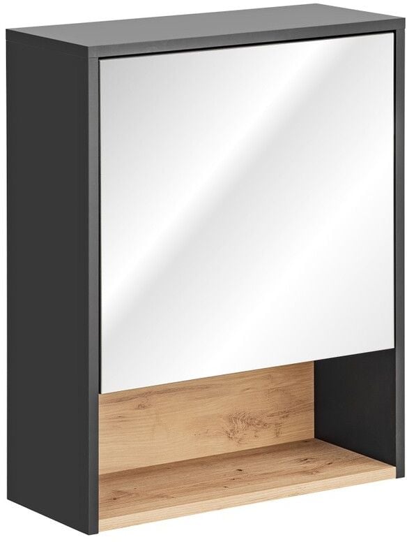 Comad Borneo szekrény 60x25x75 cm tükörrel szürke BORNEO COSMOS 840 FSC