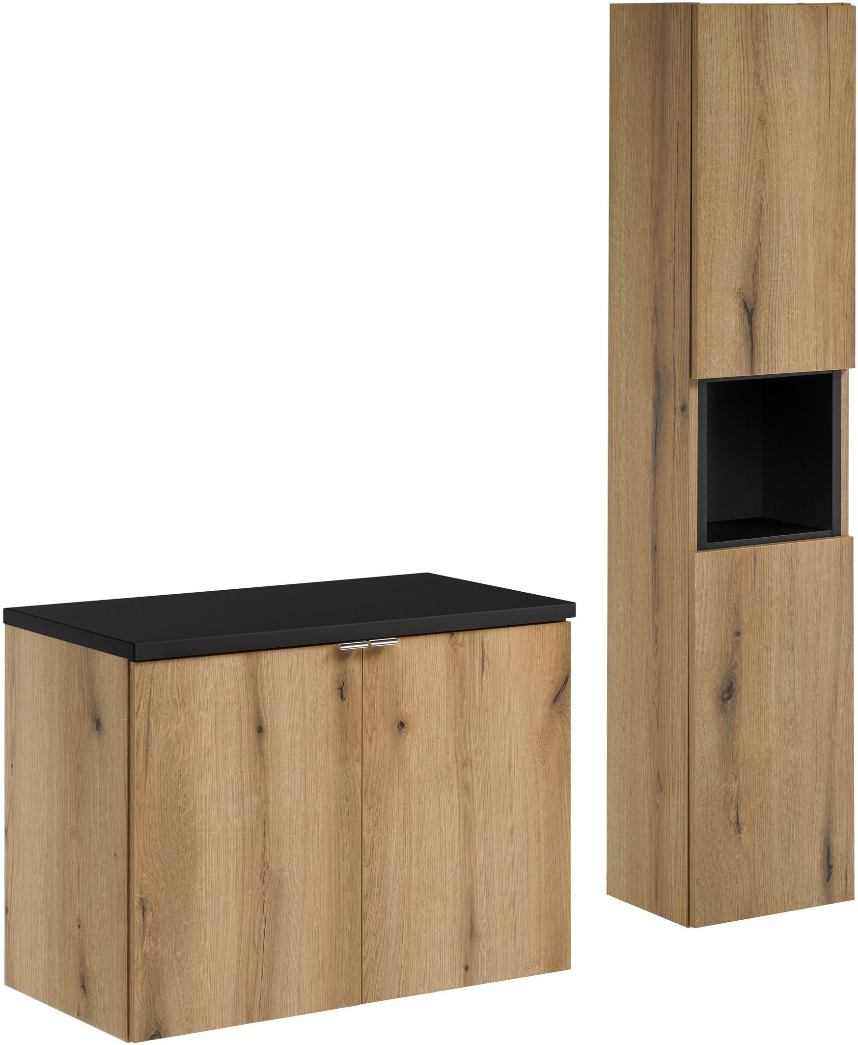 Készlet szekrény Comad Nova Oak NOVA OAK A 82-80-2D, szekrény Comad Nova Oak NOVA OAK A 80-03-2D(W80-01A), NOVA BLACK B 89-80, NOVA BLACK A 83-27-Q(W83-04D)