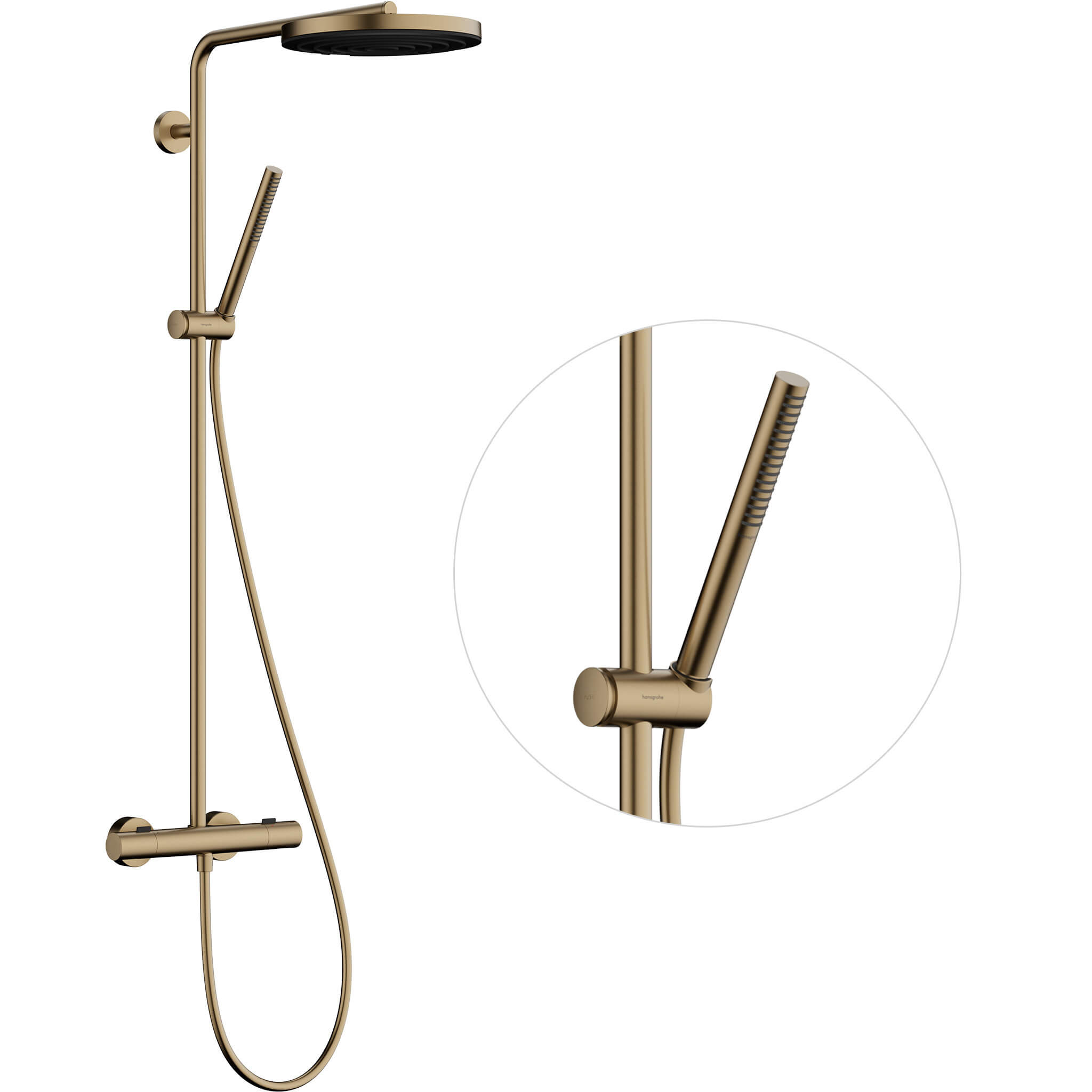 Hansgrohe Pulsify S Puro zuhany készlet fal termosztáttal trópusi zuhany opcióval || 24222140