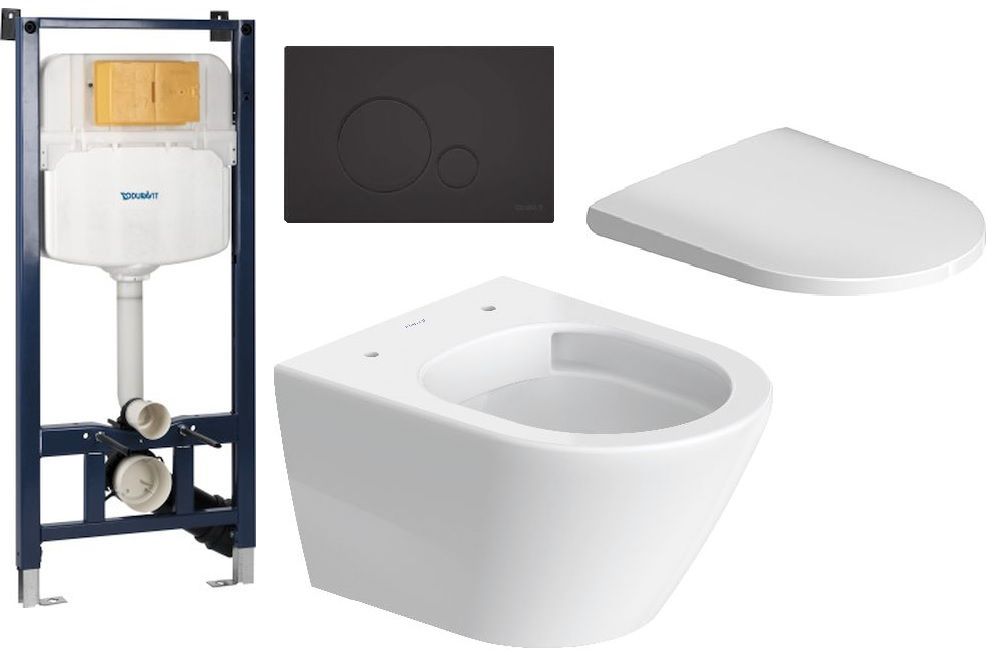 Készlet WC csésze Duravit D-Neo 25880900001, beépíthető keret Duravit DuraSystem WD1029000000, 0021690000, WD5010031000