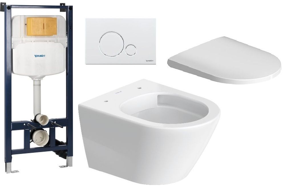 Készlet WC csésze Duravit D-Neo 25880900001, beépíthető keret Duravit DuraSystem WD1029000000, 0021690000, WD5010011000