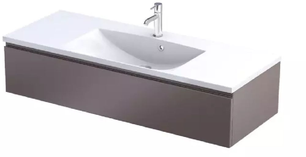 Oristo Brylant szekrény 119.6x45.5x25 cm mosdókagyló alá akasztható bézs OR36-SD1S-120-21