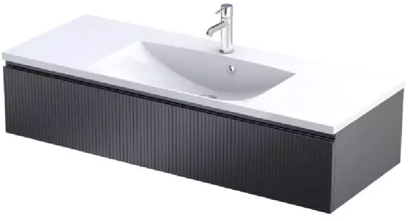 Oristo Brylant szekrény 119.6x45.5x25 cm mosdókagyló alá akasztható fekete OR36-SD1S-120-8R