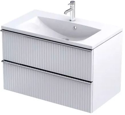 Oristo Etna szekrény 79.6x45.5x50 cm mosdókagyló alá akasztható fehér OR52-SD2S-80-2R