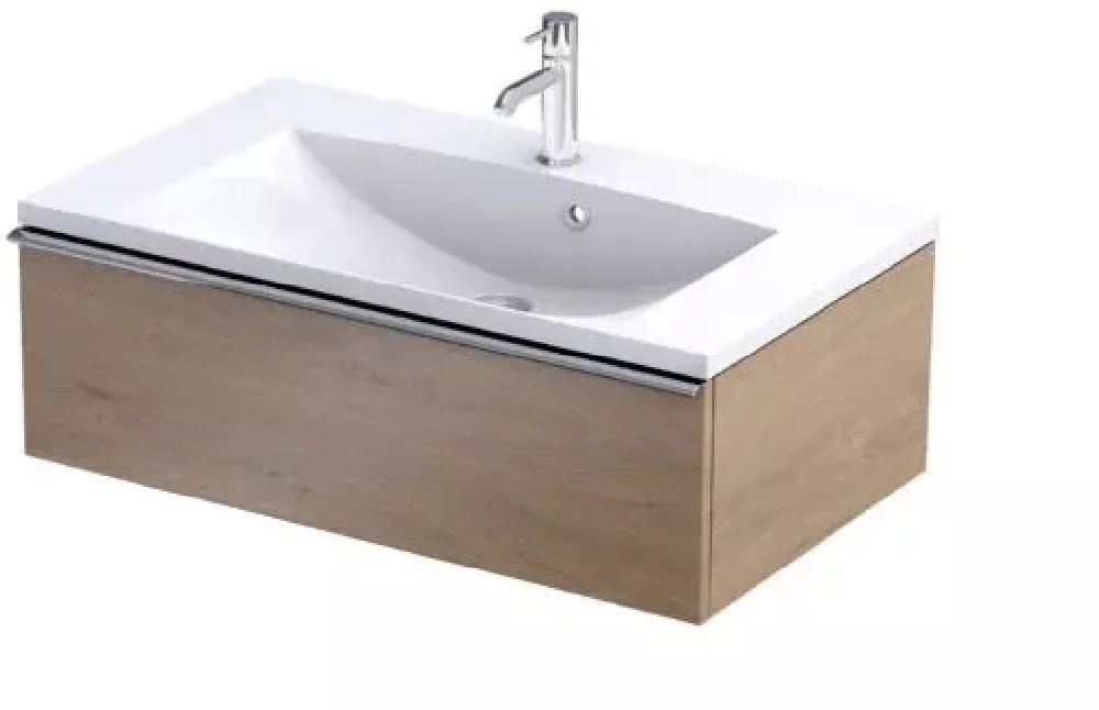 Oristo Etna szekrény 79.6x45.5x25 cm mosdókagyló alá akasztható tölgy OR52-SD1S-80-78