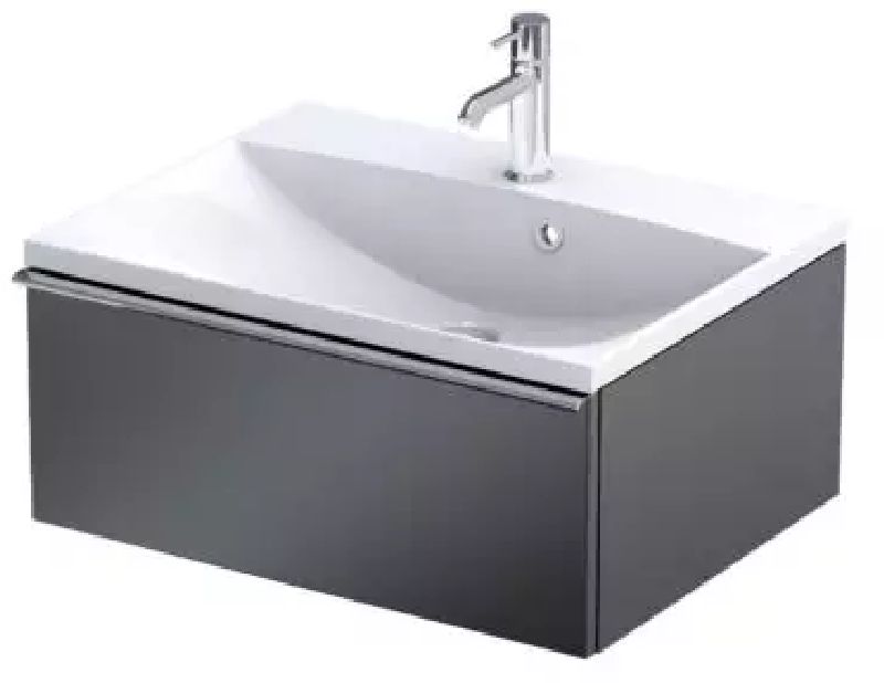 Oristo Etna szekrény 119.6x45.5x25 cm mosdókagyló alá akasztható fekete OR52-SD1S-60-8