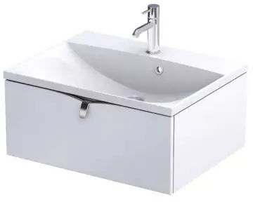 Oristo Siena szekrény 59.6x45.5x25 cm mosdókagyló alá akasztható fehér OR45-SD1S-60-2