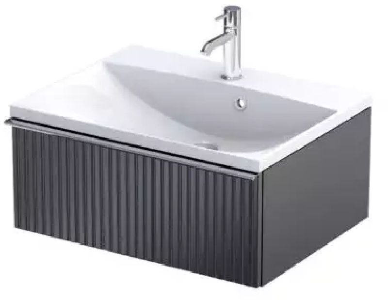 Oristo Etna szekrény 59.6x45.5x25 cm mosdókagyló alá akasztható fekete OR52-SD1S-60-8R