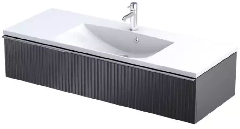 Oristo Etna szekrény 119.6x45.5x25 cm mosdókagyló alá akasztható fekete OR52-SD1S-120-8R