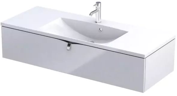 Oristo Siena szekrény 119.6x45.5x25 cm mosdókagyló alá akasztható fehér OR45-SD1S-120-1