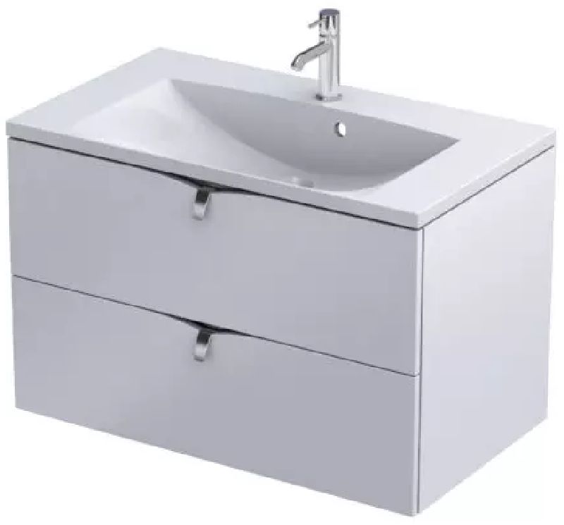 Oristo Siena szekrény 79.6x45.5x50 cm mosdókagyló alá akasztható fehér OR45-SD2S-80-2