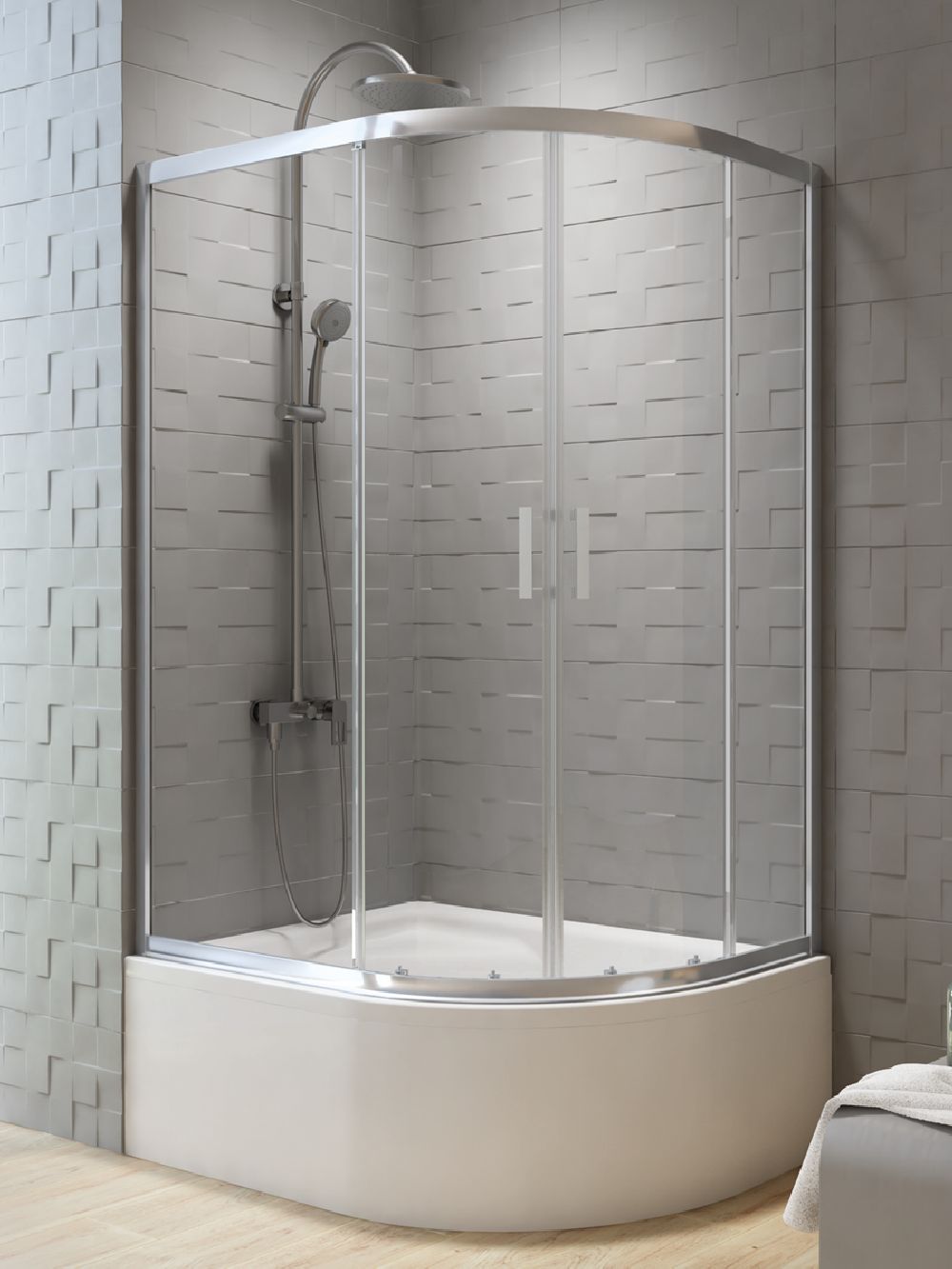 New Trendy Varia zuhanykabin 120x85 cm króm fényes/átlátszó üveg K-0508