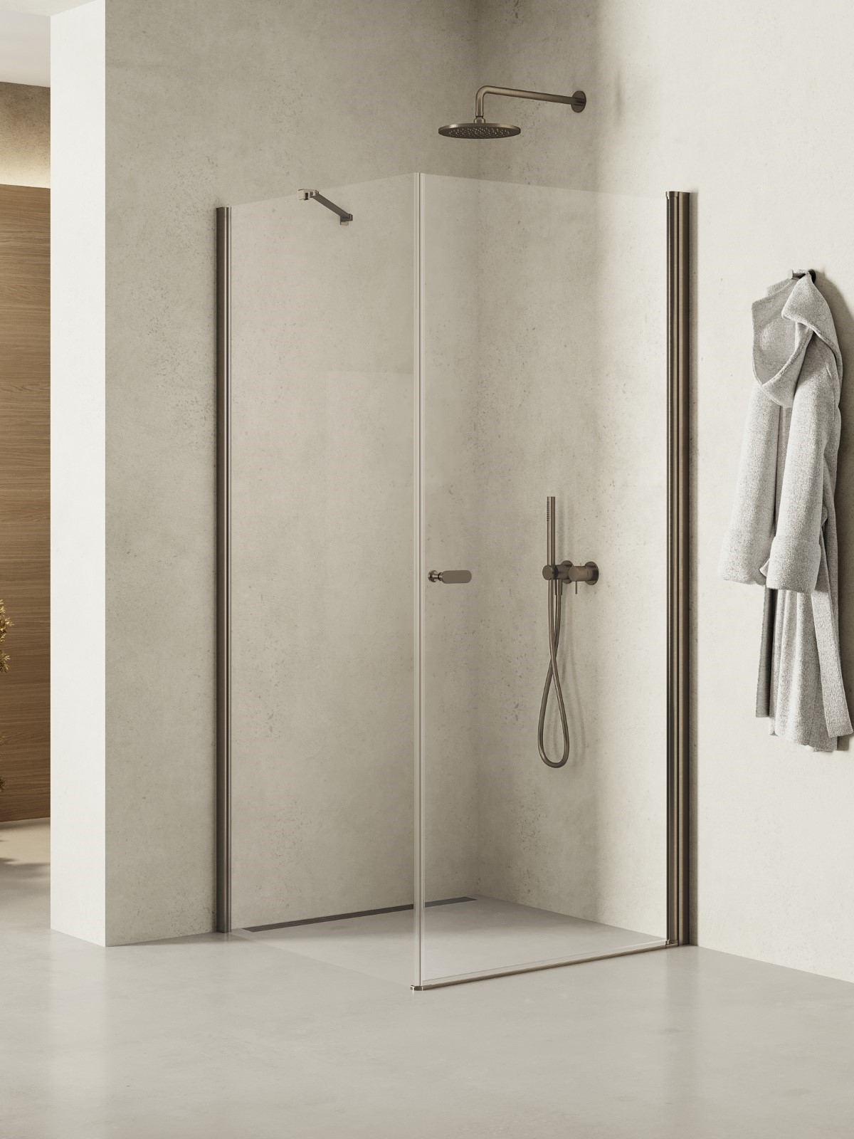 New Trendy New Soleo Gunmetal Brushed zuhanykabin 120x100 cm négyszögletes grafit csiszolt/átlátszó üveg K-2148