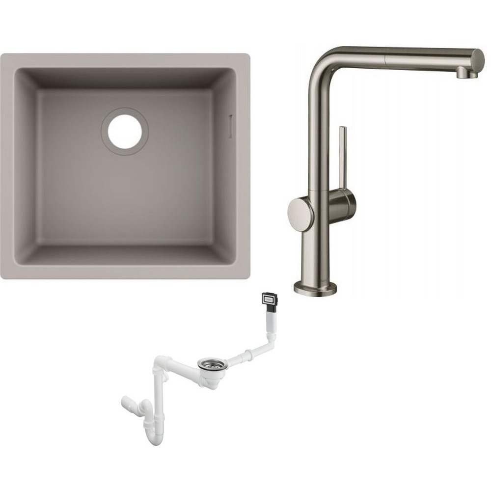 Készlet konyhai csaptelep Hansgrohe Talis M54 72809800, gránit mosogató Hansgrohe S 51 43431380, 43927000