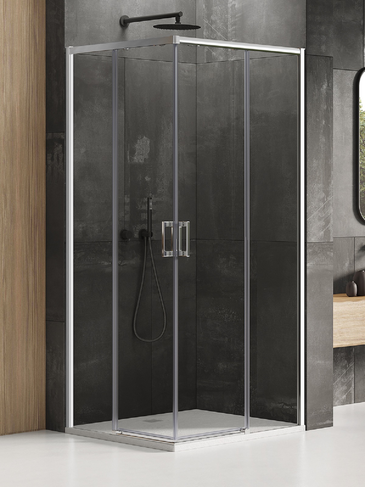 New Trendy Prime zuhanykabin 120x80 cm négyszögletes króm fényes/átlátszó üveg D-0302A/D-0295A