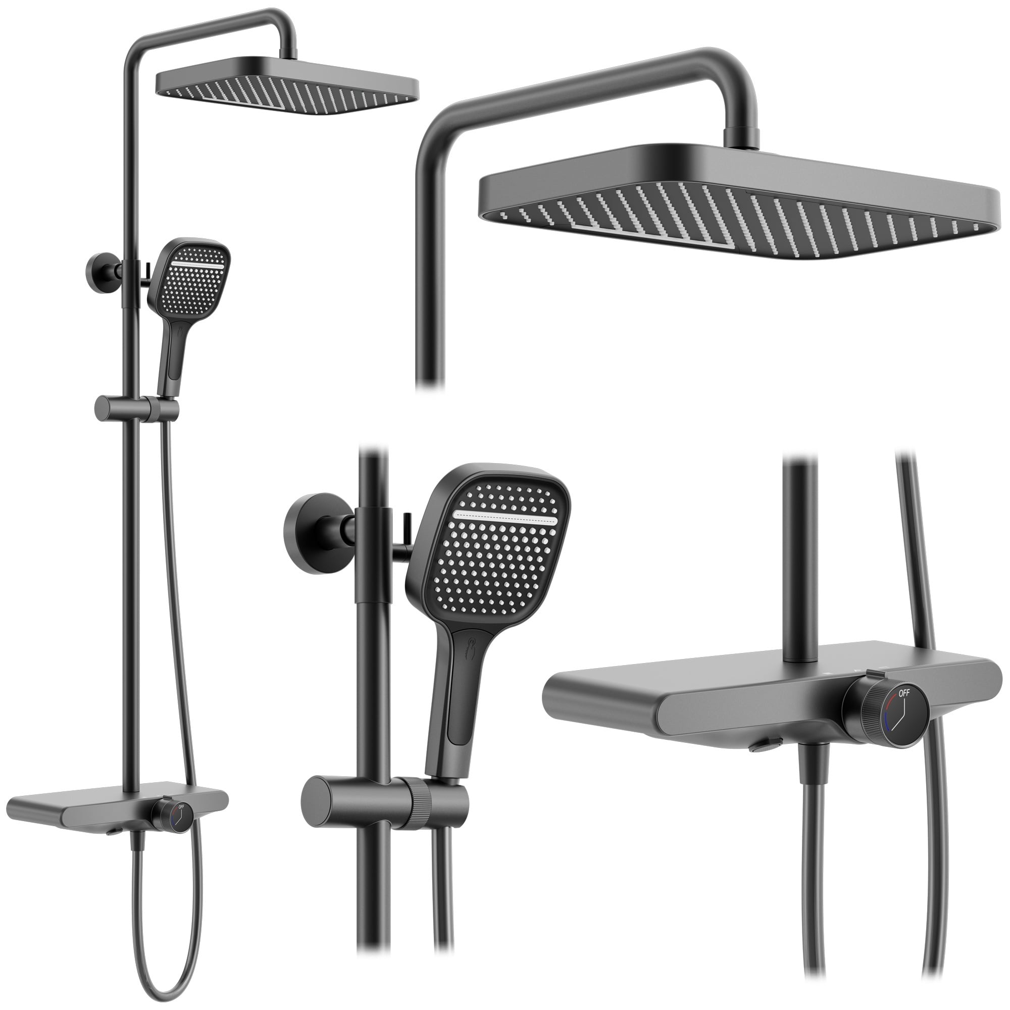 Rea Bari zuhany készlet fal trópusi zuhany opcióval grafit REA-P0890