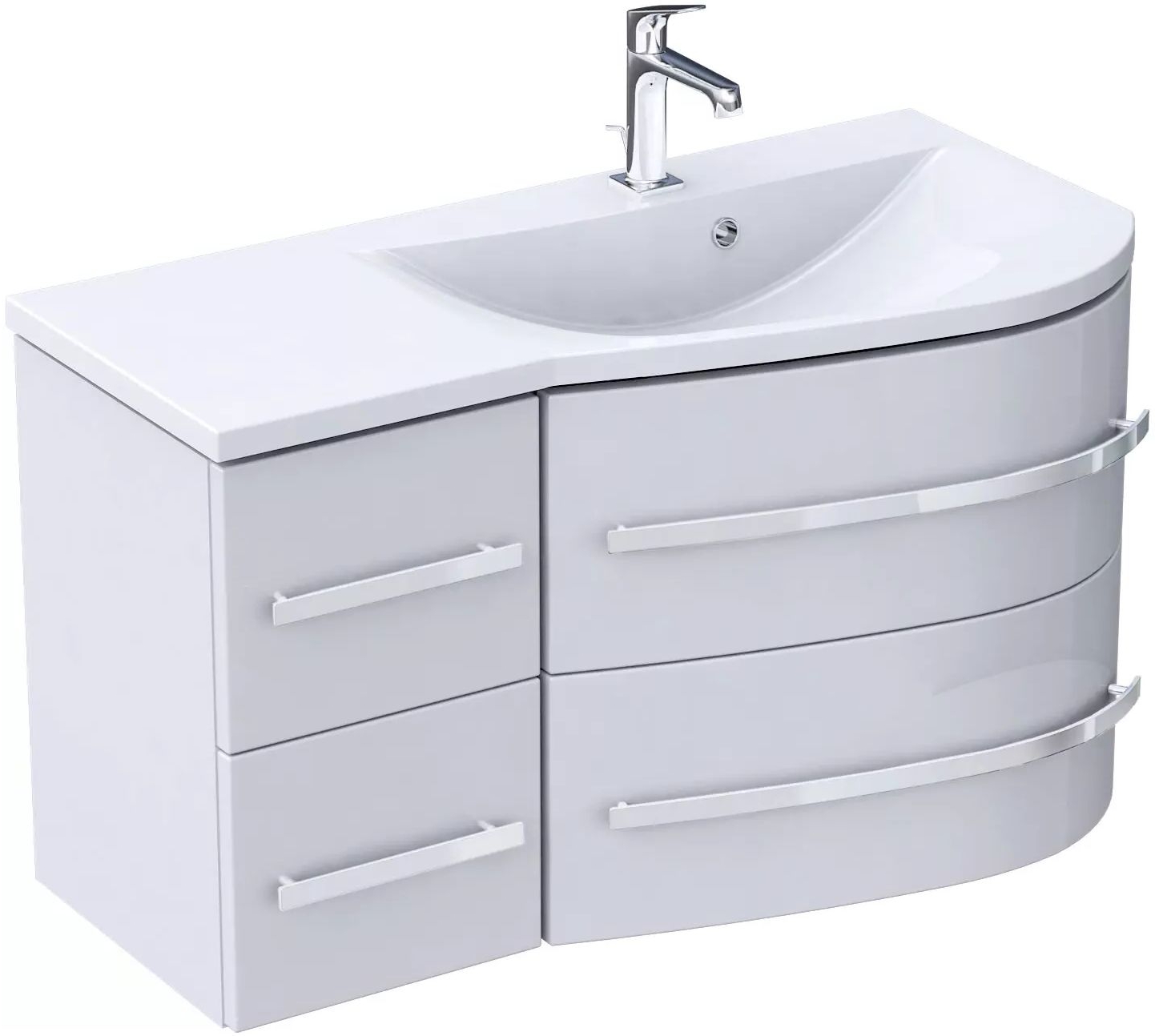 Oristo Opal szekrény 90x44x50 cm mosdókagyló alá akasztható fehér OR30-SD4S-90-1-PV4