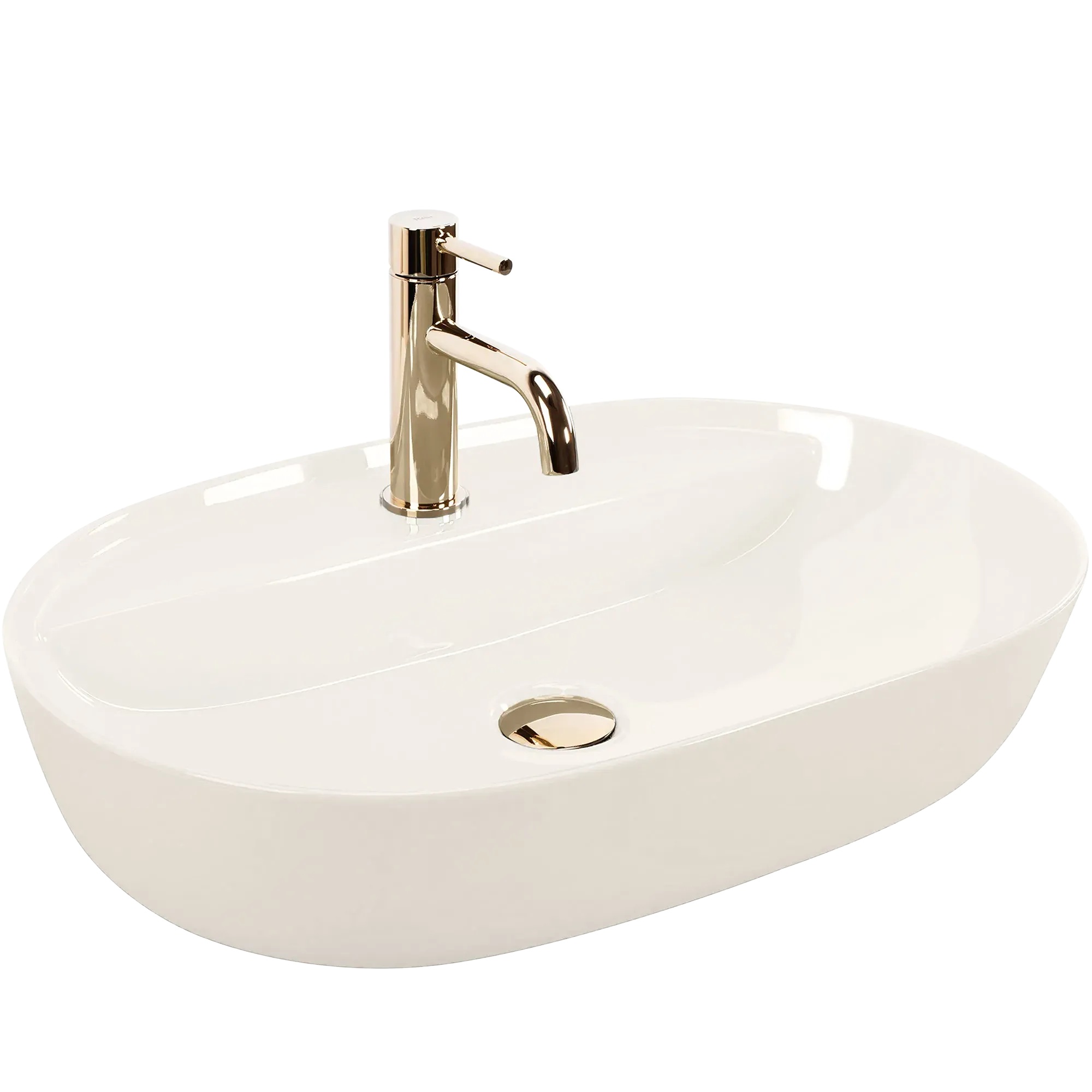 Rea Aura mosdótál 60.5x40.5 cm ovális mosdótálak barna/bézs REA-U4589