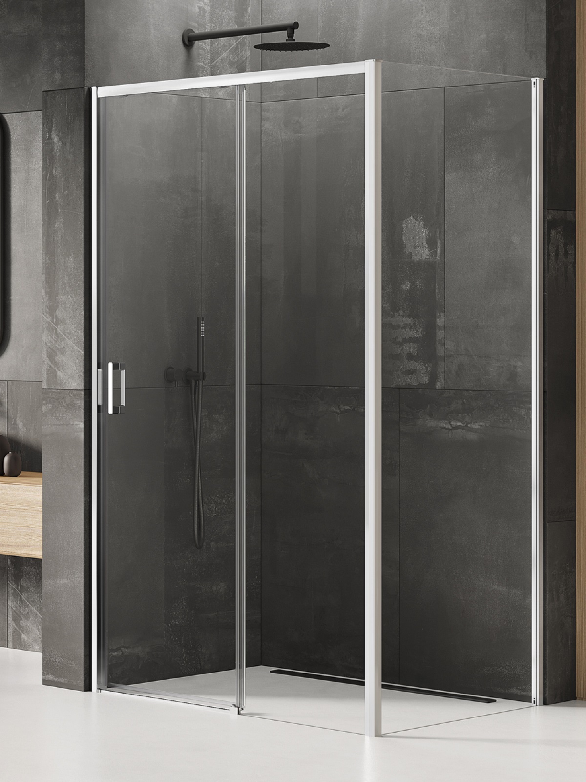 New Trendy Prime zuhanykabin 160x80 cm négyszögletes króm fényes/átlátszó üveg K-1249