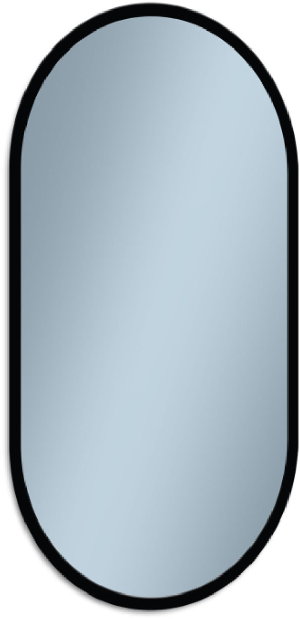 Venti Oslo tükör 50x90 cm ovális világítással fekete 5907722357519