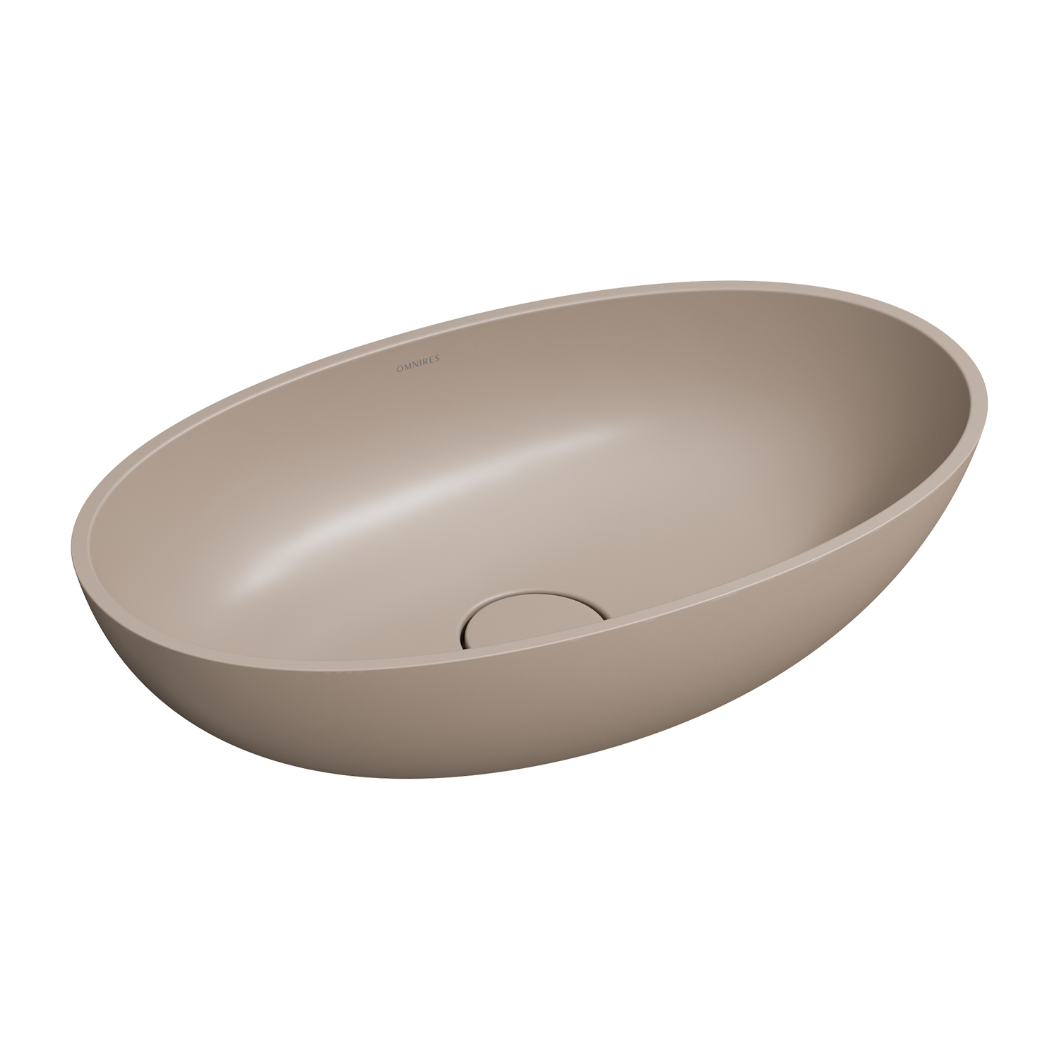 Omnires Shell M+ mosdótál 60x35 cm ovális mosdótálak barna/bézs SHELLUNDB