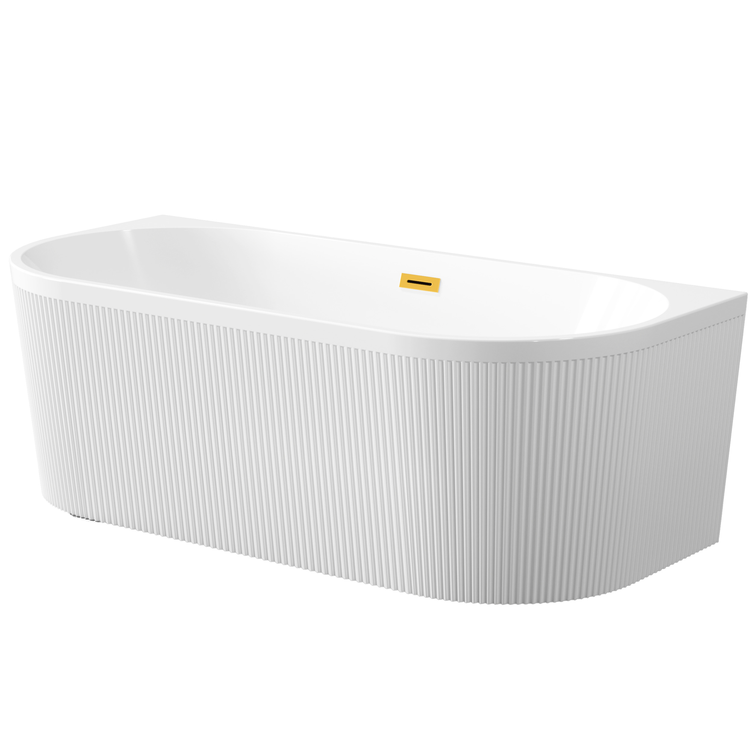 Invena Glamour fal mellé szerelhető fűrdőkád 170x80 cm ovális fehér AN-02-19U