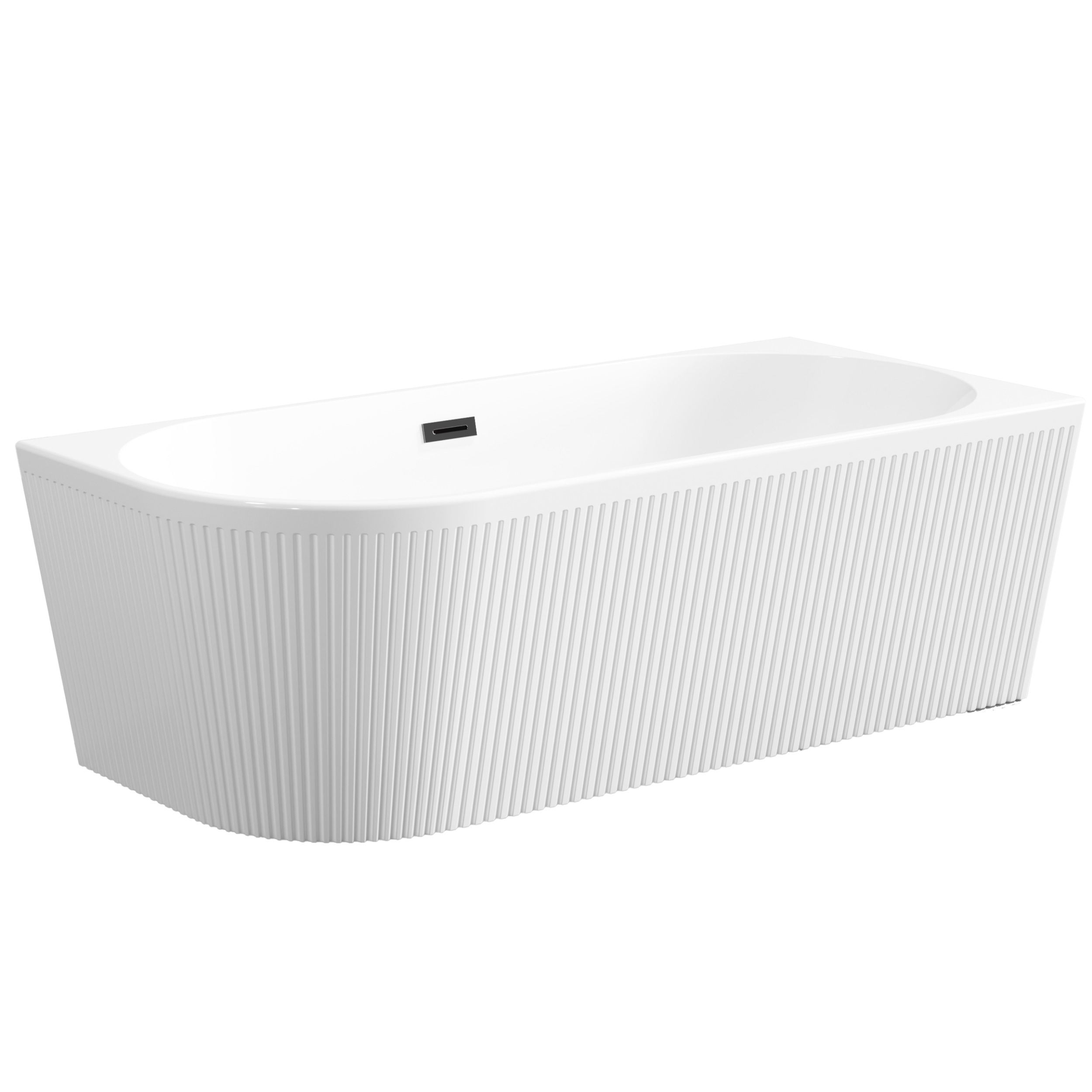 Invena Glamour sarokkád 170x80 cm ovális fehér AN-02-14P